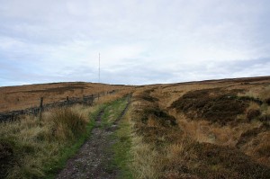 On the track up Winter Hill