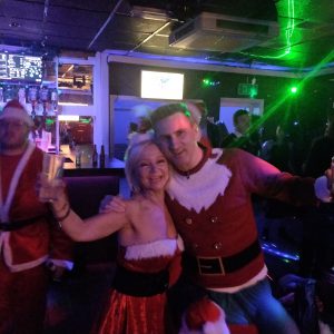 Sally and Steve in the Karaoke Bar.